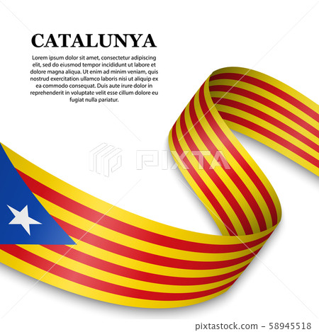 waving flag of Catalan Independentist - Estelada 58945518