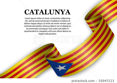 waving flag of Catalan Independentist - Estelada 58945523