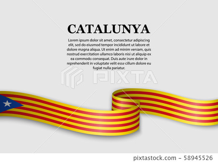 waving flag of Catalan Independentist - Estelada 58945526
