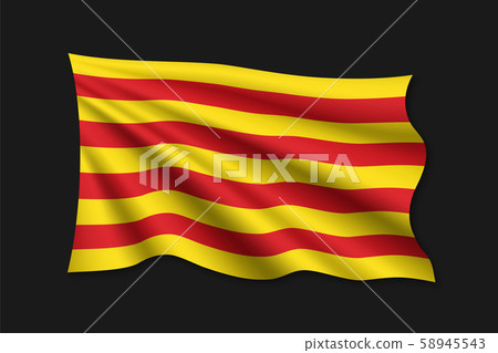 waving flag of Catalonia on white background 58945543