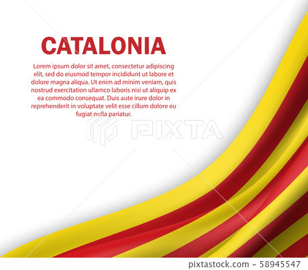 waving flag of Catalonia on white background waving flag of Catalonia on white background 58945547
