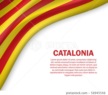 waving flag of Catalonia on white background 58945548