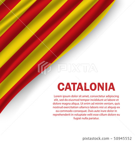waving flag of Catalonia on white background. waving flag of Catalonia on white background. 58945552
