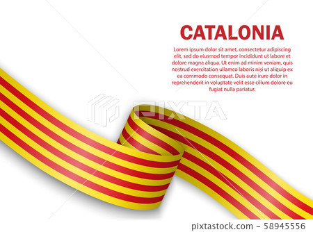 waving flag of Catalonia on white background 58945556