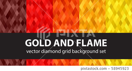 Diamond pattern set Gold and Flame. Vector Diamond pattern set Gold and Flame. Vector 58945923
