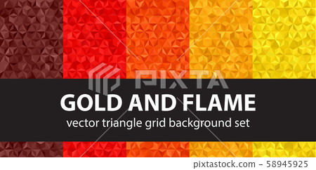 Triangle pattern set Gold and Flame. Vector Triangle pattern set Gold and Flame. Vector 58945925