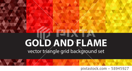 Triangle pattern set Gold and Flame. Vector Triangle pattern set Gold and Flame. Vector 58945927