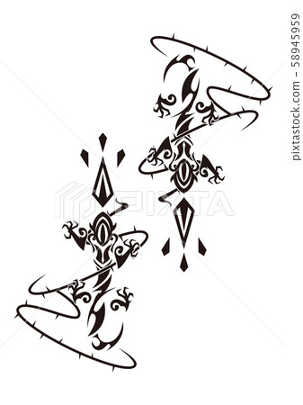 Tribal. Salamander tattoo. Lizard sticker design. 58945959