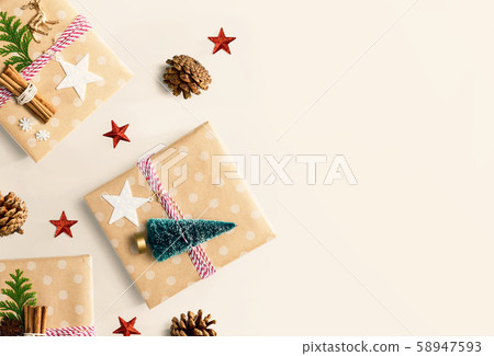Handmade Christmas gift boxes with ornaments Handmade Christmas gift boxes with ornaments 58947593