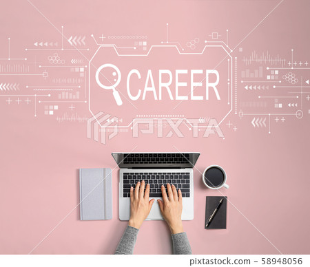Searching career theme with person using laptop 58948056