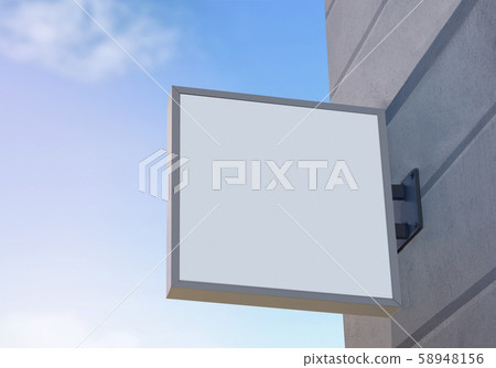 Blank white square banner with gray frame mock up Blank white square banner with gray frame mock up 58948156