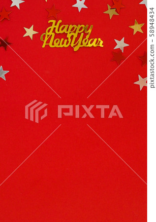 Template greeting card with inscription Happy New 58948434