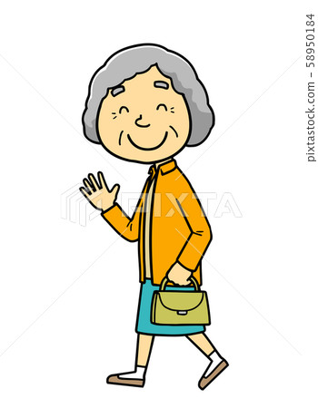 Illustration | Elderly | Walk | Grandma | Illustration | Elderly | Walk | Grandma | 58950184