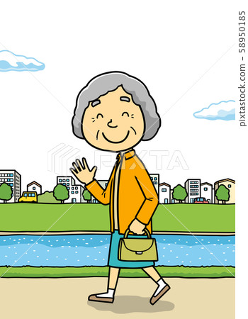 Illustration | Elderly | Walk | Grandma | Illustration | Elderly | Walk | Grandma | 58950185