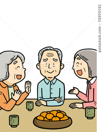 Illustration | Elderly | Talking | Grandpa | Grandma 58950192