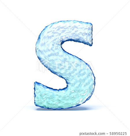 Ice crystal font letter S 3D 58950225