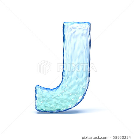 Ice crystal font letter J 3D Ice crystal font letter J 3D 58950234