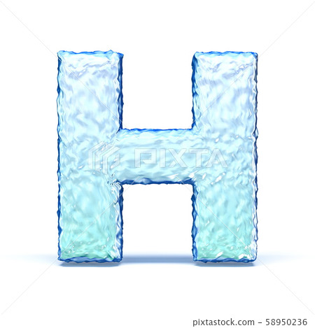 Ice crystal font letter H 3D 58950236