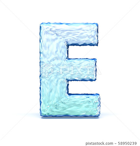 Ice Crystal Font Letter E 3d Stock Illustration