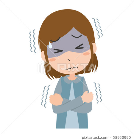 Cold cold cold female sick medical alone - Stock Illustration [58950990 ...