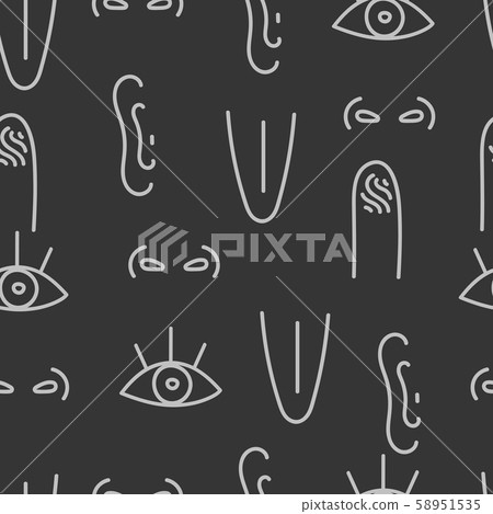 Sense organs seamless pattern