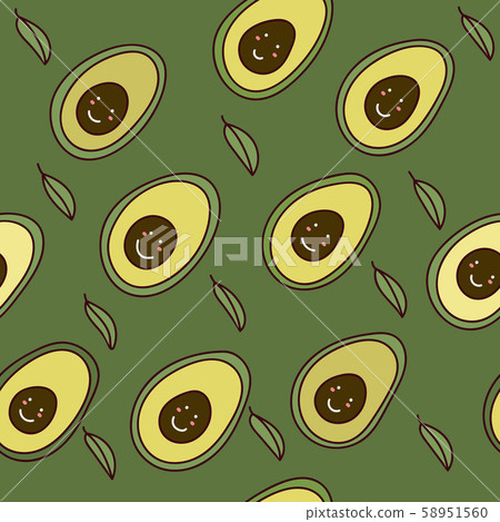 Avocado seamless pattern - Stock Illustration [58951560] - PIXTA