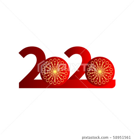 2020 red festive numbers - Stock Illustration [58951561] - PIXTA