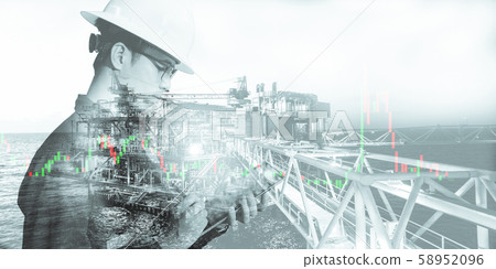 Double exposure of business man or Engineer Double exposure of business man or Engineer 58952096