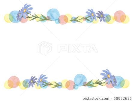 Watercolor frame with flowers and polka dots Watercolor frame with flowers and polka dots 58952655