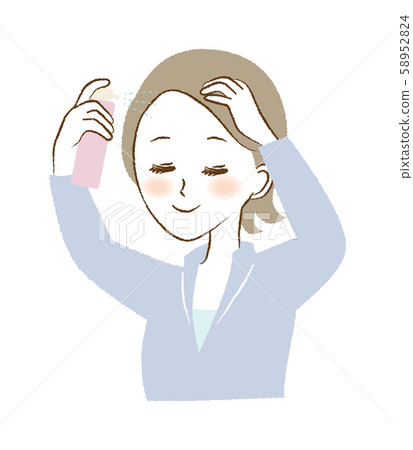 Female Hairline Hairline Spray Beauty Set Illustration 58952824