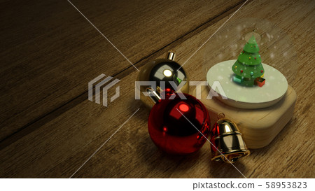 The  Christmas glass ball 3d  rendering for celebration Christmas concept. 58953823