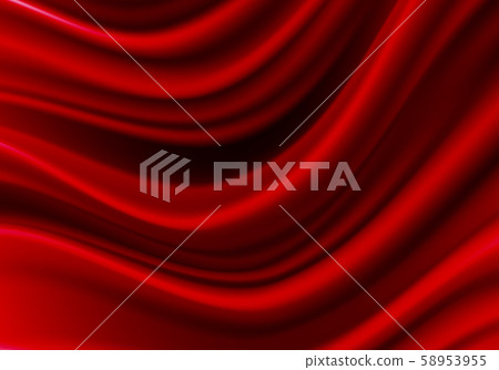 Realistic red silk satin fabric wave luxury background vector illustration. Realistic red silk satin fabric wave luxury background vector illustration. 58953955
