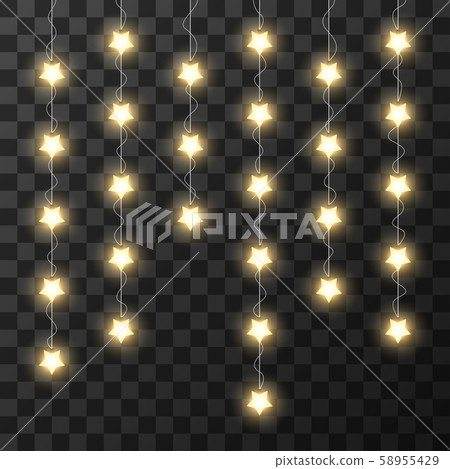 Christmas lights isolated on transparent background, vector illustration Christmas lights isolated on transparent background, vector illustration 58955429