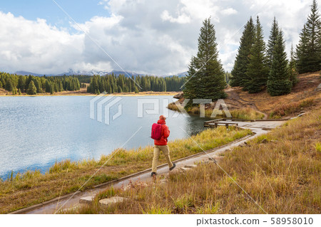 Hike in autumn season Hike in autumn season 58958010