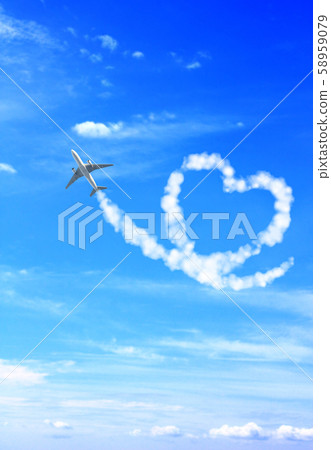 Aircraft draw a heart in the sky 58959079