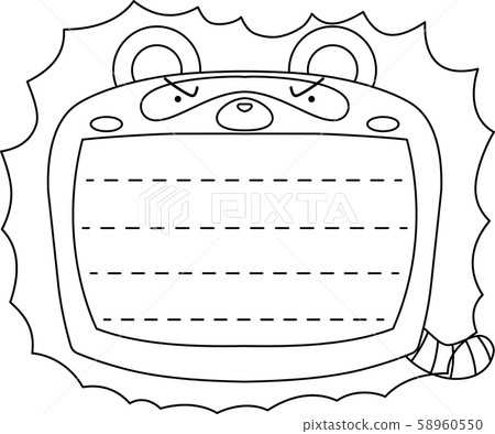 Tanuki notepad frame frame cute illustration bulletin board Tanuki notepad frame frame cute illustration bulletin board 58960550
