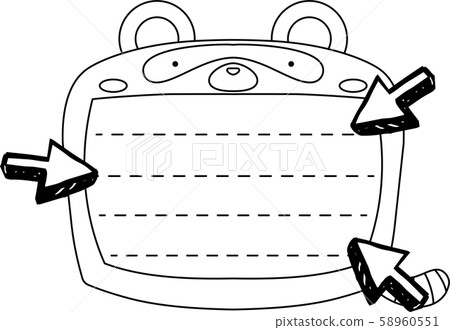 Tanuki notepad frame frame cute illustration bulletin board Tanuki notepad frame frame cute illustration bulletin board 58960551