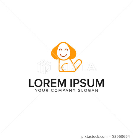 smile dog logo design concept template 58960694