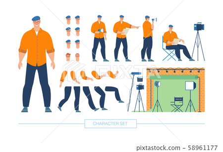 Movie Director Character Constructor Vector Set Movie Director Character Constructor Vector Set 58961177