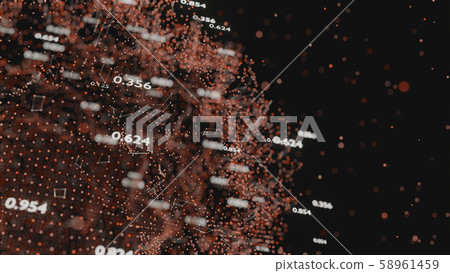 Abstract network of lines and random numbers 58961459