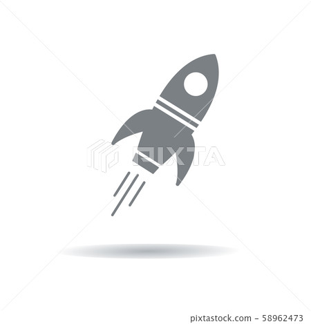 Simple Roket Shadow Vector illustration of a gray rocket with shadow. - Stock Illustration ...