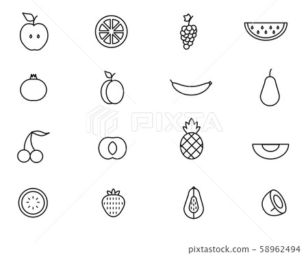 Set of line Fruit icon Vector illustration Set of line Fruit icon Vector illustration 58962494