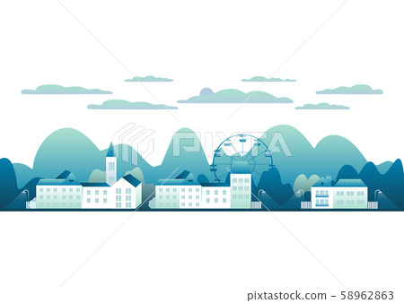 City landscape isolated in white background . - Stock Illustration ...
