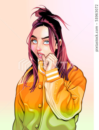 Portrait of a beautiful Hip Hop girl Portrait of a beautiful Hip Hop girl 58963072