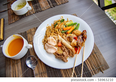 One plate in Bali, Indonesia One plate in Bali, Indonesia 58963210