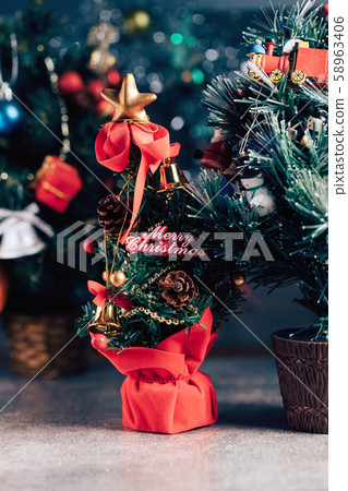 Christmas background with decorations and gift 58963406