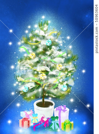 Christmas, christmas tree, gift, illustration, graphic Christmas, christmas tree, gift, illustration, graphic 58963604