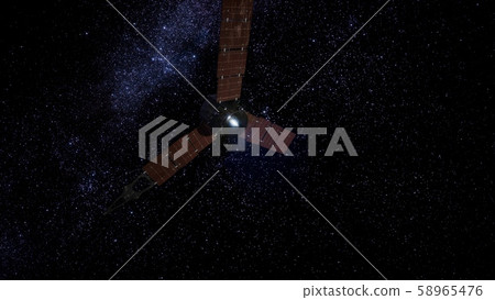 Juno sattelite orbiting Jupiter Juno sattelite orbiting Jupiter 58965476
