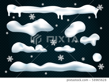 Vector set of snow caps. Vector set of snow caps. 58965628