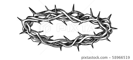 Crown Of Thorns Religious Symbol Vintage Vector 58966519